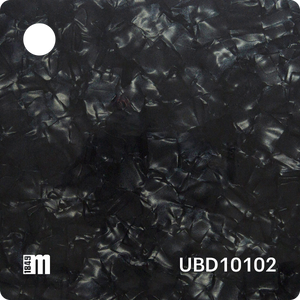 decorative flexible aliphatic TPU film material for design, shell tiles, baroque, black pearly.
